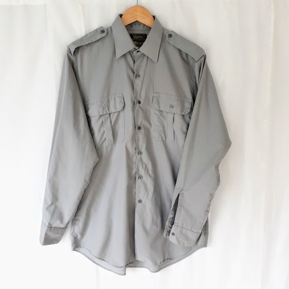 Gray industrial long sleeve shirt - Picture 9 of 12